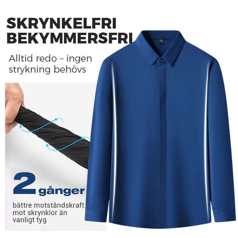 🎉NYHETER 2025✨Herrskjorta med BEHÖVER-INKE-STRYKAS®-teknologi