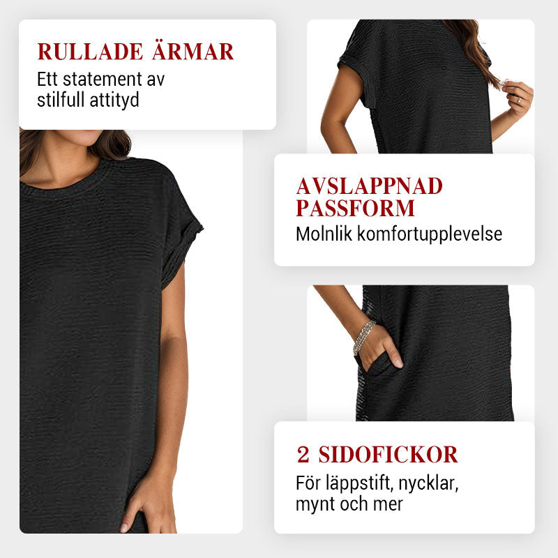 Kvinnors avslappnade klänning med fickor
