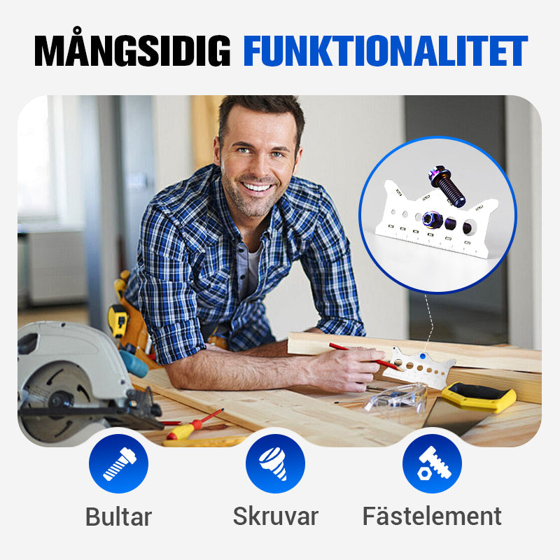 Dubbelsidigt bultmätkort (rostfritt stål)💥