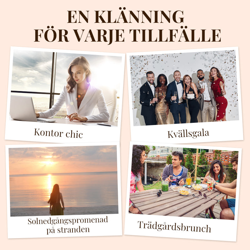 Kaskadklänning med blommönster och flera växter