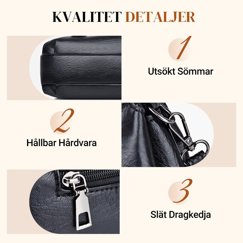 Trendig crossbody- och axelväska i PU-läder för kvinnor