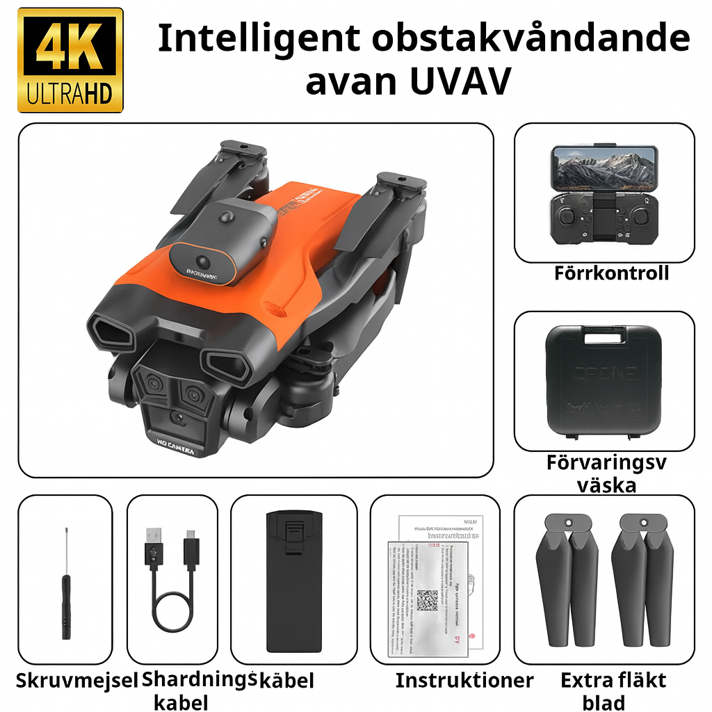 4K HD Drönare – Hopfällbar & Lätt
