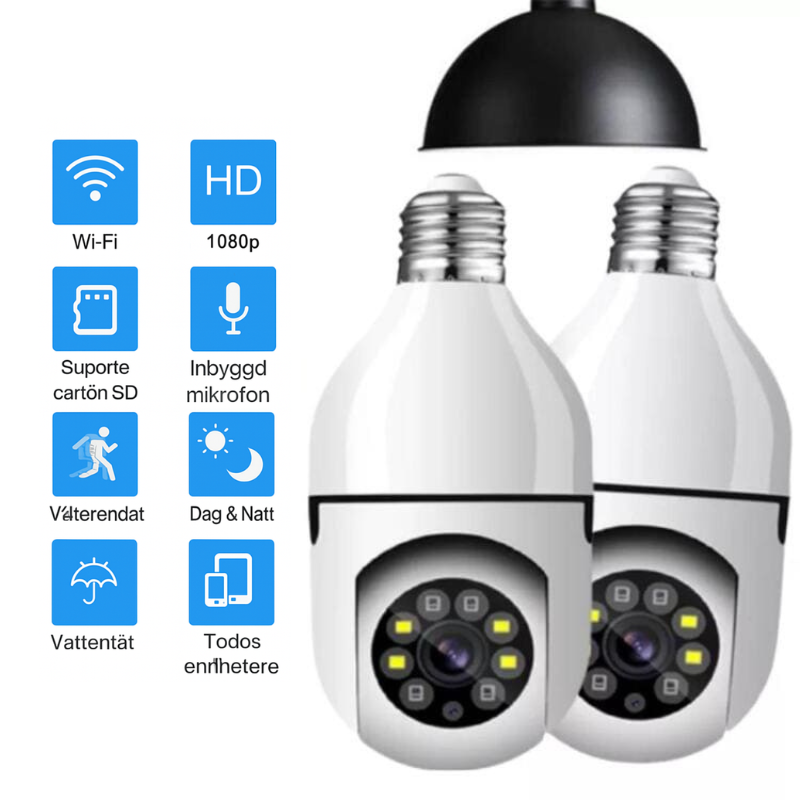 Full HD 360° Smart Säkerhetskamera med Wi-Fi
