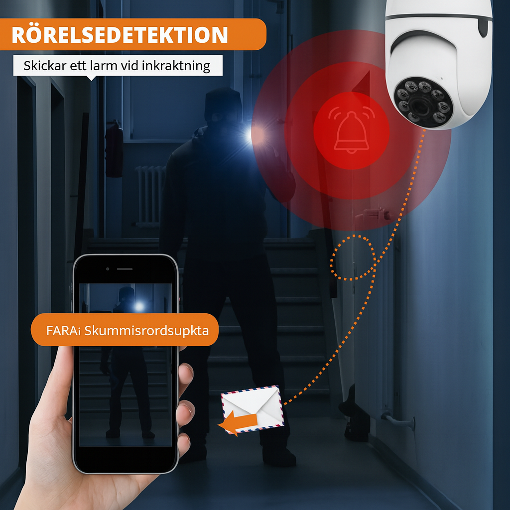 Full HD 360° Smart Säkerhetskamera med Wi-Fi