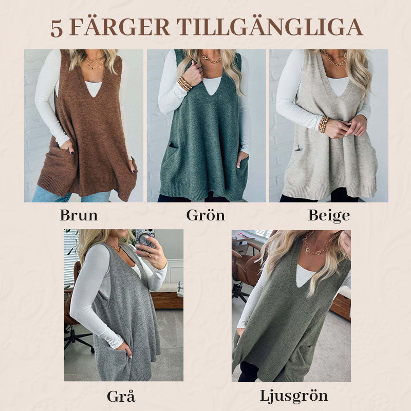 🌟Kvinnors V-ringad Tröja Västen