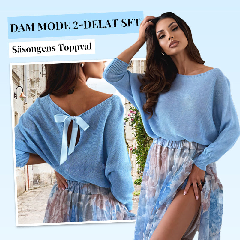 Dam set: Topp med rygg rosett och tüllkjol