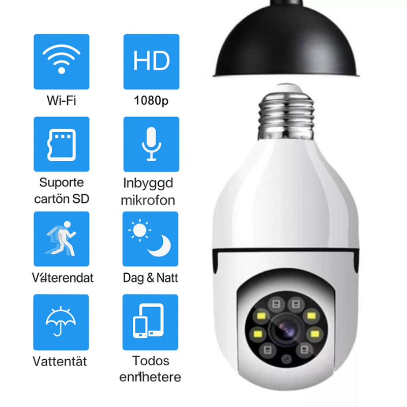 Full HD 360° Smart Säkerhetskamera med Wi-Fi