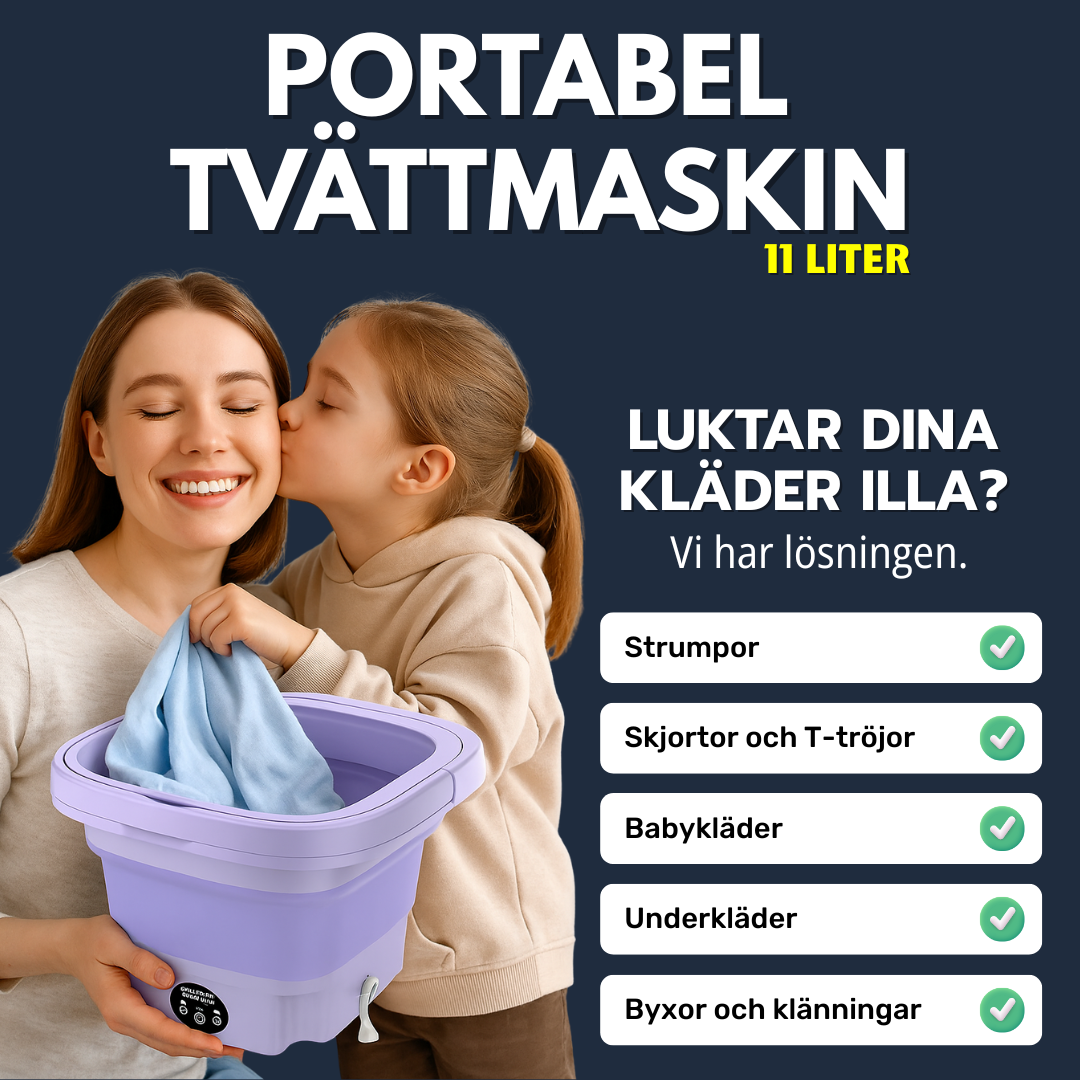 EccoiBuy - Portabel Tvättmaskin Med [3 hastigheter]