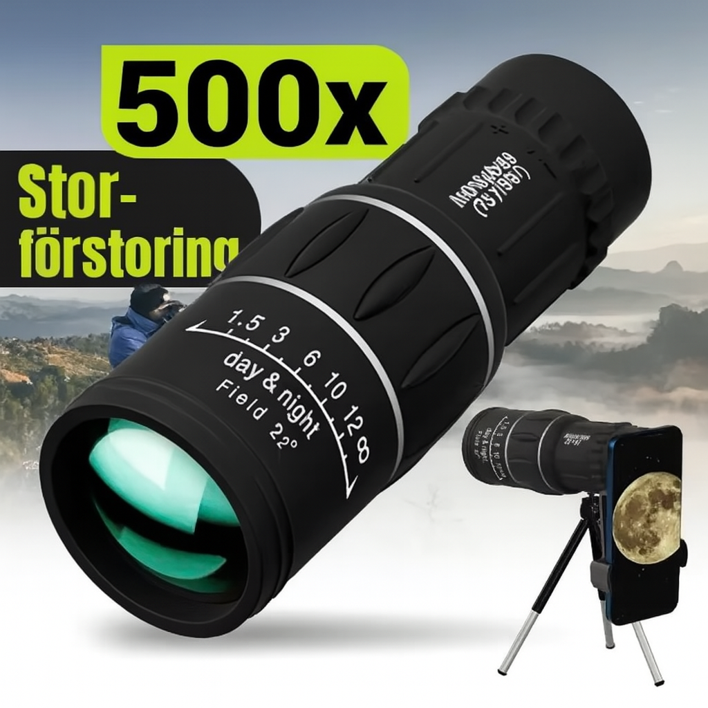 Professionell HD Monokulär med Tripod Inkluderad